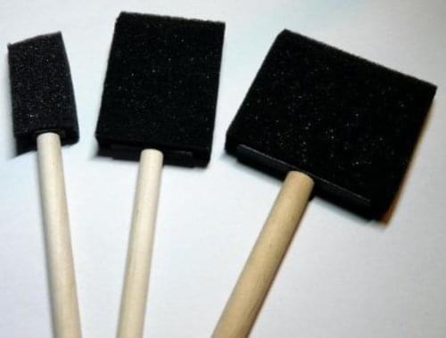 Astd Wooden Handle Foam Brush Set of 3