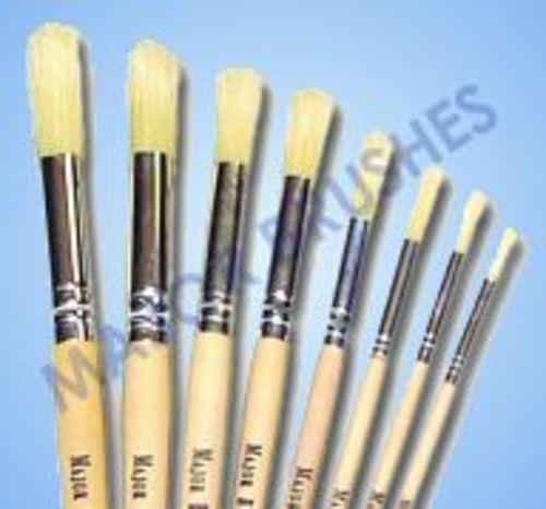 Hog Bristle Round Tip Size 16 Short Handle Brush 10pk