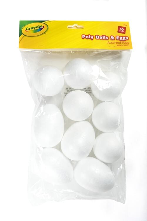 Crayola Craft-Poly Eggs & Balls Astd Sizes 10 pces