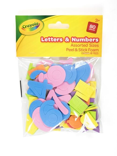 Crayola Craft-Foam Letters& Numbers peel & stick 80 pces