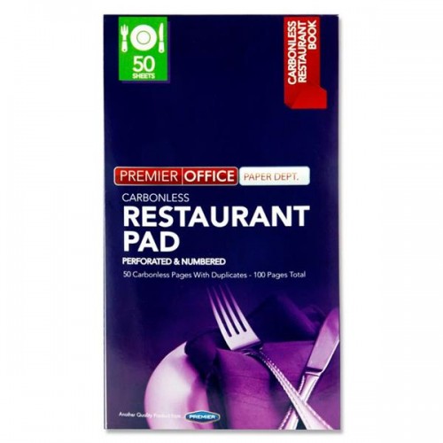 Premier Office Carbonless Restaurant Pad 12x21.5cm 50 Sheets