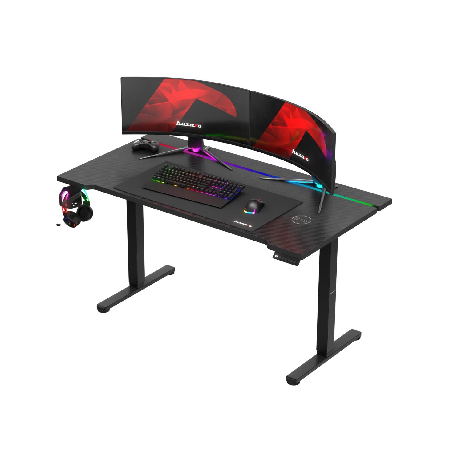 HUZARO HERO 8.7 RGB LED ELECTRIC DESK BLACK