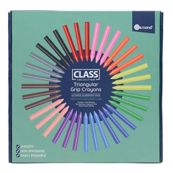 Ormond Class Collection Box of 144 Triangular Grip Crayons - Asst