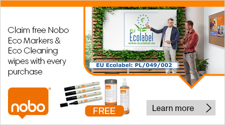 Nobo Whiteboard EU Ecolabel Promo \u2013 Free Eco Markers & Cleaning Wipes