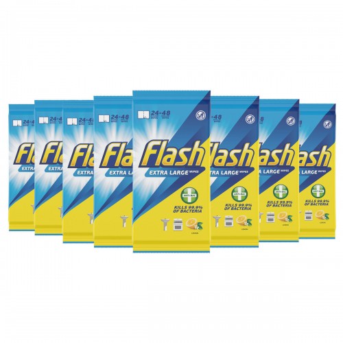 *Price Drop* Flash All Purpose Antibacterial Wipes - 48 wipes per pack - Case of 8 packs (384 wipes)