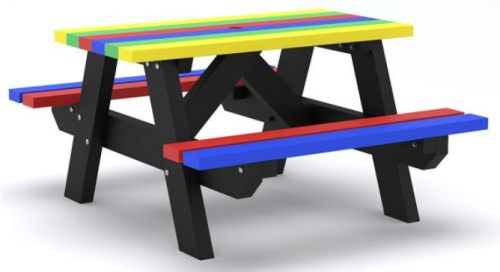 Eco Junior A-Frame Picnic Table 105cm Rainbow
