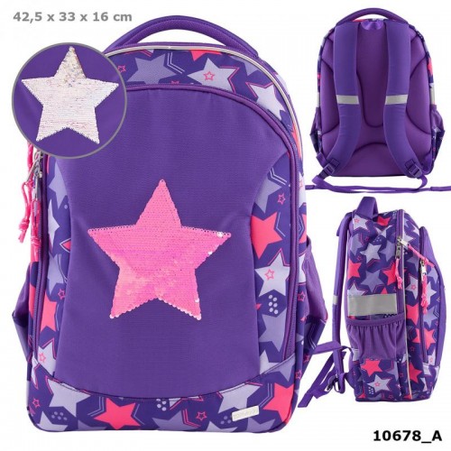 TOPModel School Backpack, Rev.Sequins Star STARS
