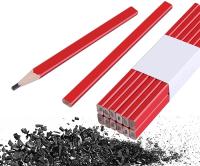 PK 12 Flat Carpenter Pencils, 17CM Medium Hard Graphite Lead