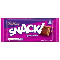 Cadbury Snack Sandwich Chocolate Bar 5 Pack 110g