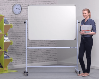 Mobile Swivel Whiteboard 1200×1200 mm – Double-Sided, 360° Rotating with Locking Castors