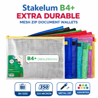 Stakelum B4 Extra Durable Mesh Zip Document Wallet 350 Micron – Assorted Colours