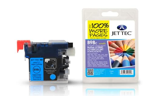 Jettec Compatibile Brother LC980/1100 Cyan Inkjet Cartridge (B98C)