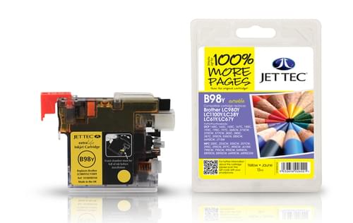Jettec Compatibile Brother LC980/1100 Yellow Inkjet Cartridge (B98Y)
