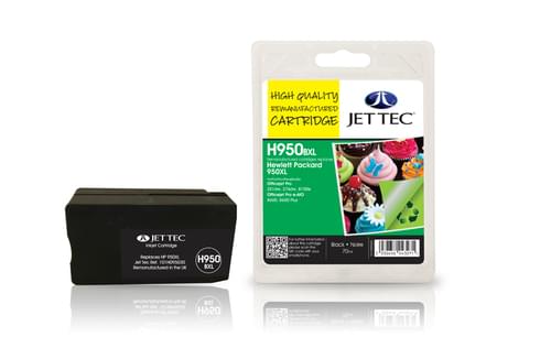 Jettec Remanufactured HP950XL Black Inkjet Cartridge (H950BXL)