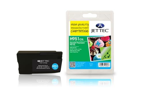 Jettec Remanufactured HP950XL Cyan Inkjet Cartridge (H951CXL)