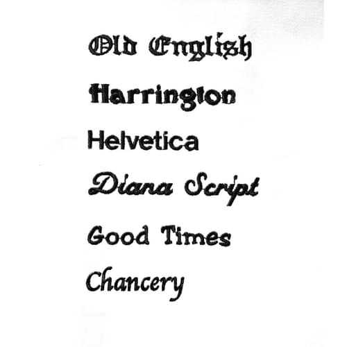 General Lettering Embroidery (up to 30 letters)