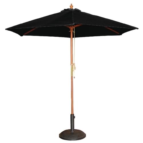 Bolero Round Pulley Parasol Black - 2.5m