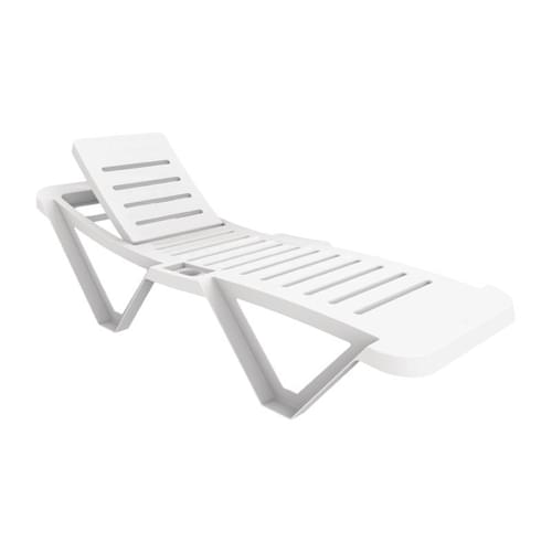 Sun Lounger Polypropylene White (Pack 2)