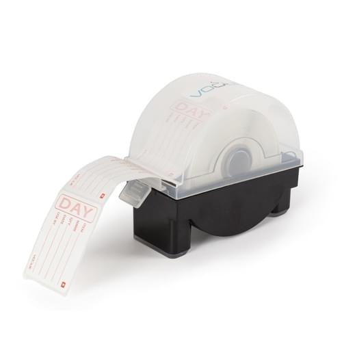 Hygiplas Removable Food Prep Label 2x2.5'' (Roll 500) with Plastic Dispenser