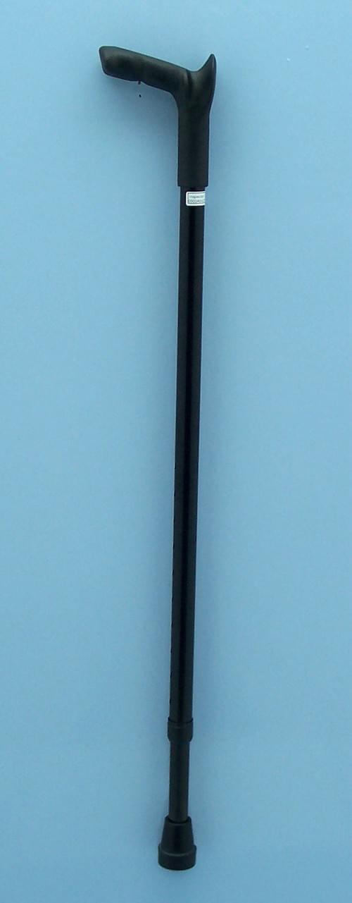 Height Adjustable Aluminium Black Cane with Ambidextrous Ergonomic Handle