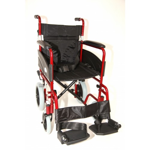 Folding Aluminium Transit W/chair (Seat 19"x16") Red