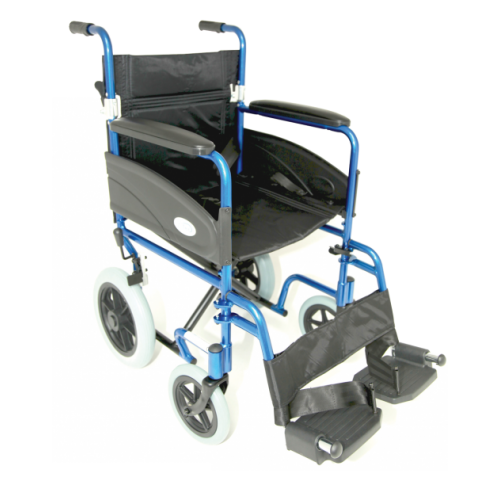 Folding Aluminium Transit W/chair (Seat 19"x16") Blue