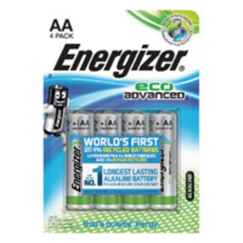 Energizer EcoAdvanced Alkaline AA Batteries E91 (Pack of 4)