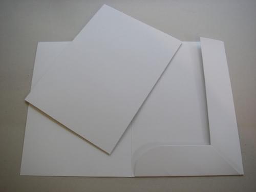 Recycled Tri-Flap White Folders pack of 10