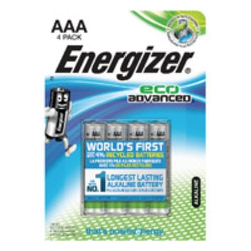 Energizer EcoAdvanced Alkaline Batteries E92 AAA Pk 4