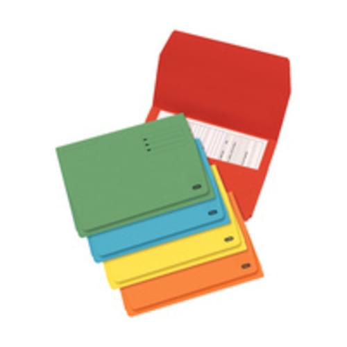 Strong Line Recycled Document Wallets Assorted Bright Colours 25 Pack