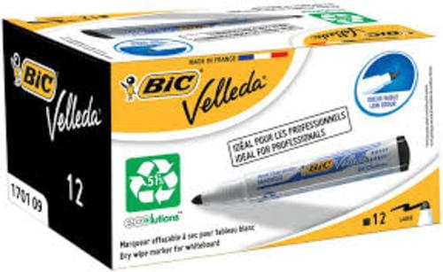 Bic Recycled Drywipe board Markers bullet pack 12 Black