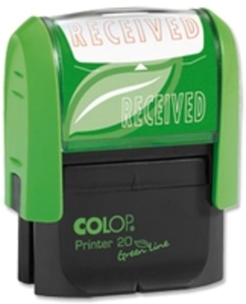 Greenline Recycled Self Inking Text Stamp Received in Red