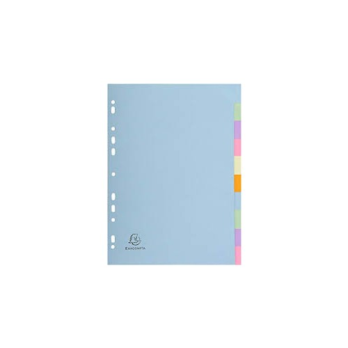 Recycled 10 Part Dividers A4 Pastel
