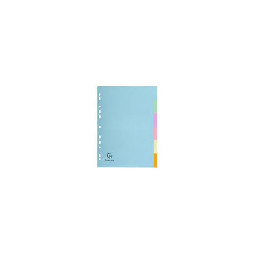 Recycled 5-Part Dividers Assorted Pastel Colours