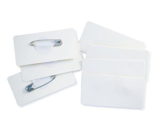 Large Rectangular Card Badge With Safety Pin 90 X 60mm Box 100