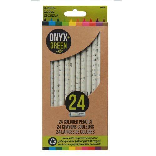 Onyx Green Recycled Newspaper Colouring Pencils x 24