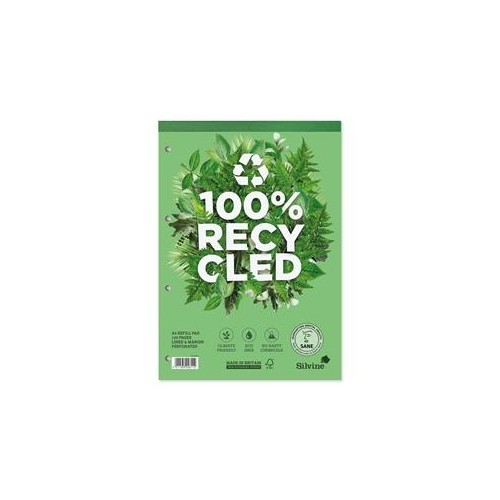 Silvine Premium Recycled A4 Refill Pad Headbound Ruled - 1 pad