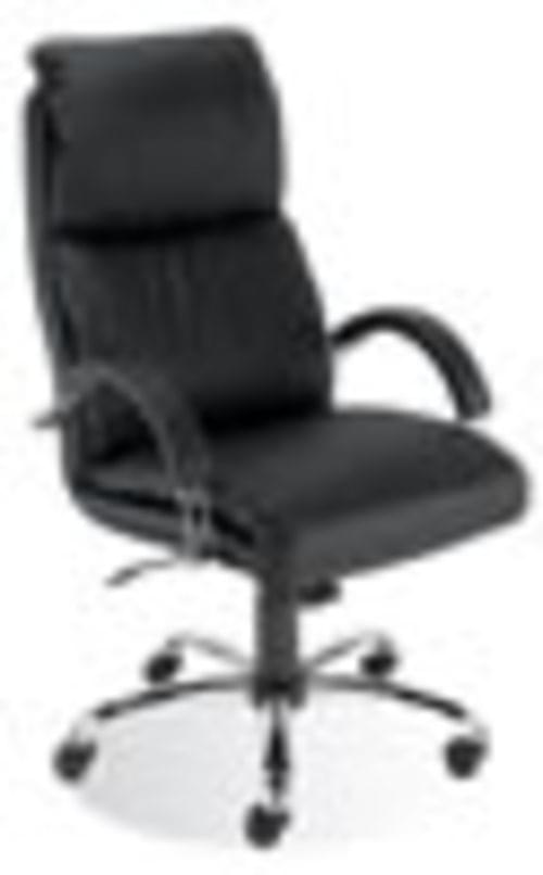 NADIR STEEL CHROME BLACK LEATHER EXCUTIVE CHAIR CHROME BASE SP-01