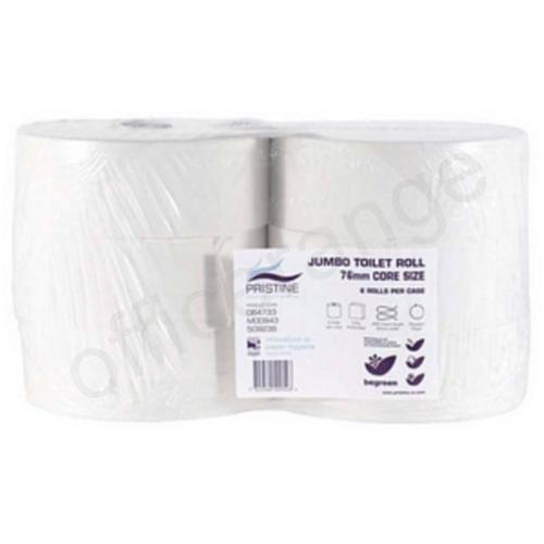 JUMBO TOILET ROLLS 95MMX400M 57MM CORE 2 PLY PERF WHITE 6S PAP954002