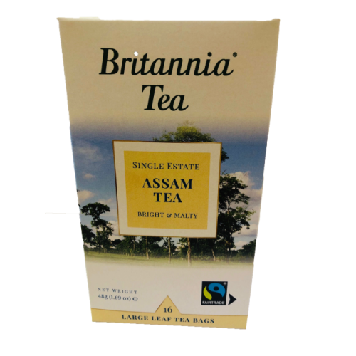 Britannia Tea Assam Tea 16 Large leaf Tea Bags, boxed 48g