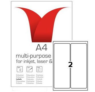 ValueX Multipurpose Label Virtical 2/Sheet 103x292mm Pk200