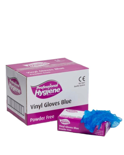 PROFESSIONAL HYGIENE VINYL BLUE POWDER FREE EXTRA LARGE GLOVES