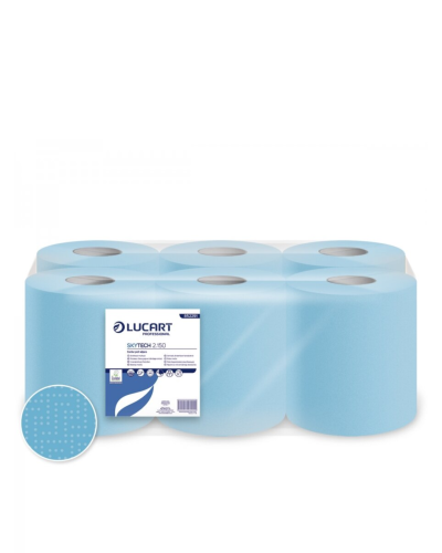 Lucart Skytech Centrefeed Roll Blue 2Ply Food Safe 150m x 6 rolls