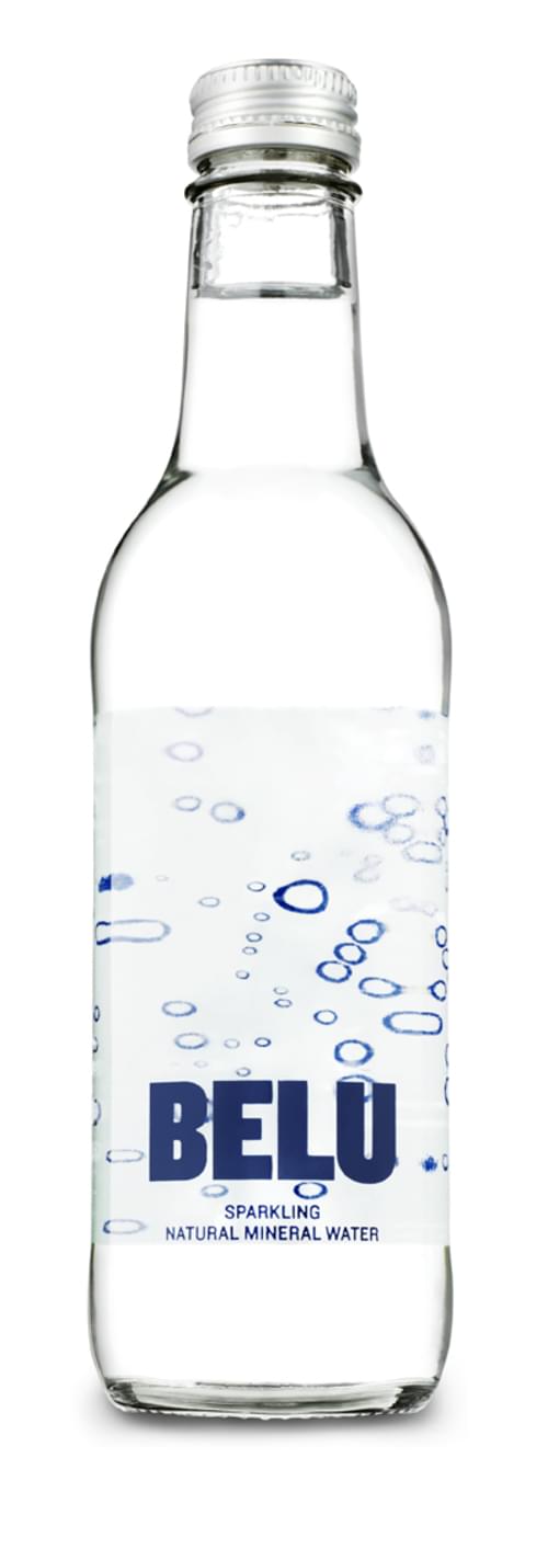 Belu 33cl sparkling water clear glass bottle - pack 24