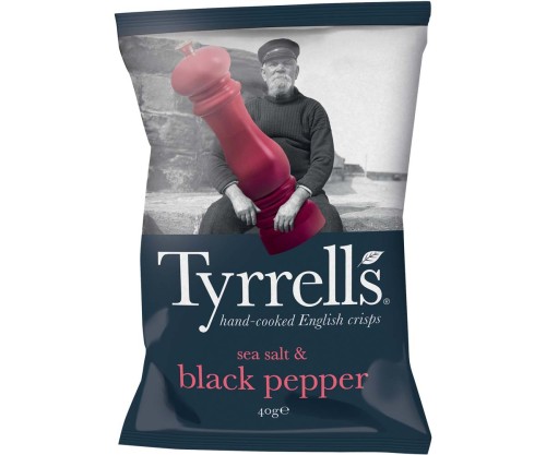 Tyrrells - Sea Salt & Black Pepper - 24x40g PK24