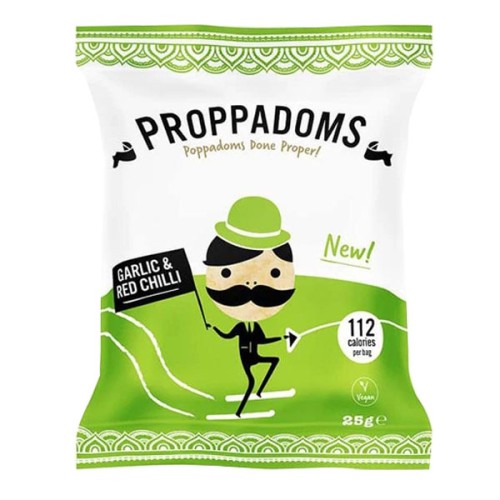Proppadoms - Garlic & Red Chilli - 12x25g PK12
