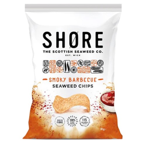 SHORE - Seaweed Chips - Smoky Barbeque - 24x25g PK24