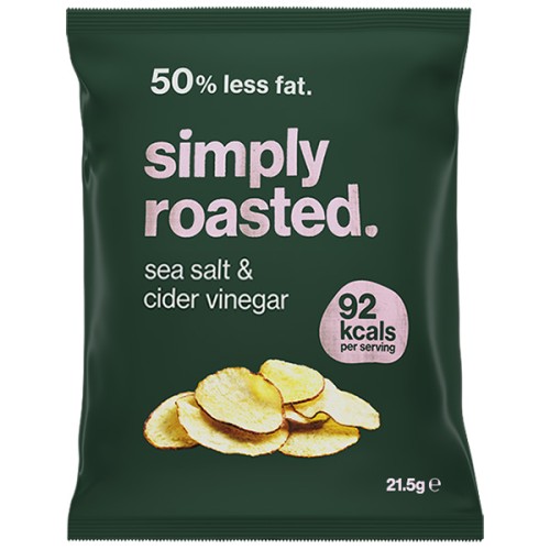 Simply Roasted Crisps - Sea Salt & Cider Vinegar - 24x21.5g PK24