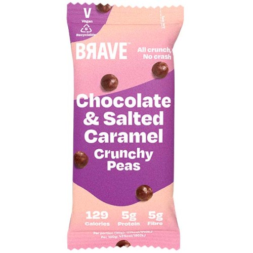 Brave Roasted Peas - Chocolate & Salted Caramel- 12x30g PK12