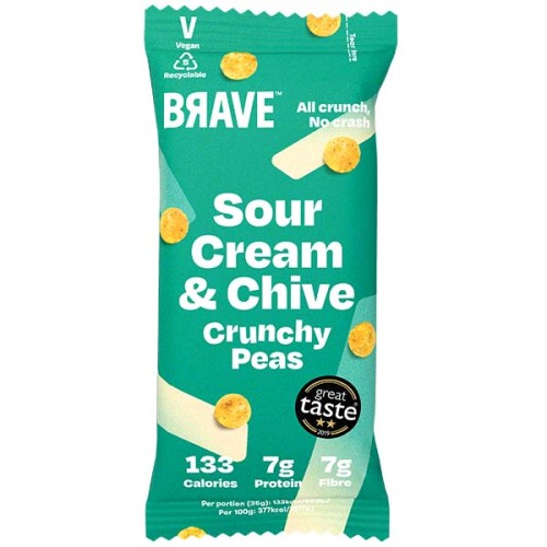 Brave Roasted Peas - Sour Cream & Chive - 12x35g PK12